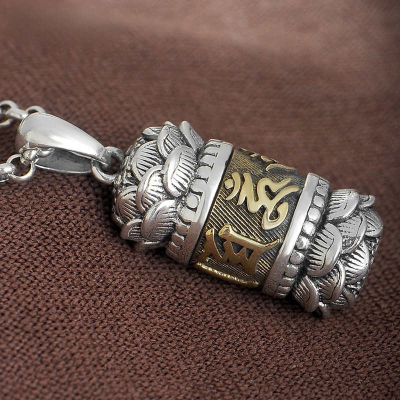 Shurangama Mặt Dây Chuyền Bạc s999 Bùa Hộ Mệnh Bằng Bạc Nguyên Chất Cho Cặp Đôi