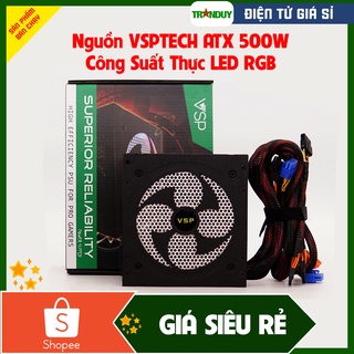 Nguồn máy tính VSPTECH ATX 500W Công Suất Thực LED RGB phụ kiện máy tính P011
