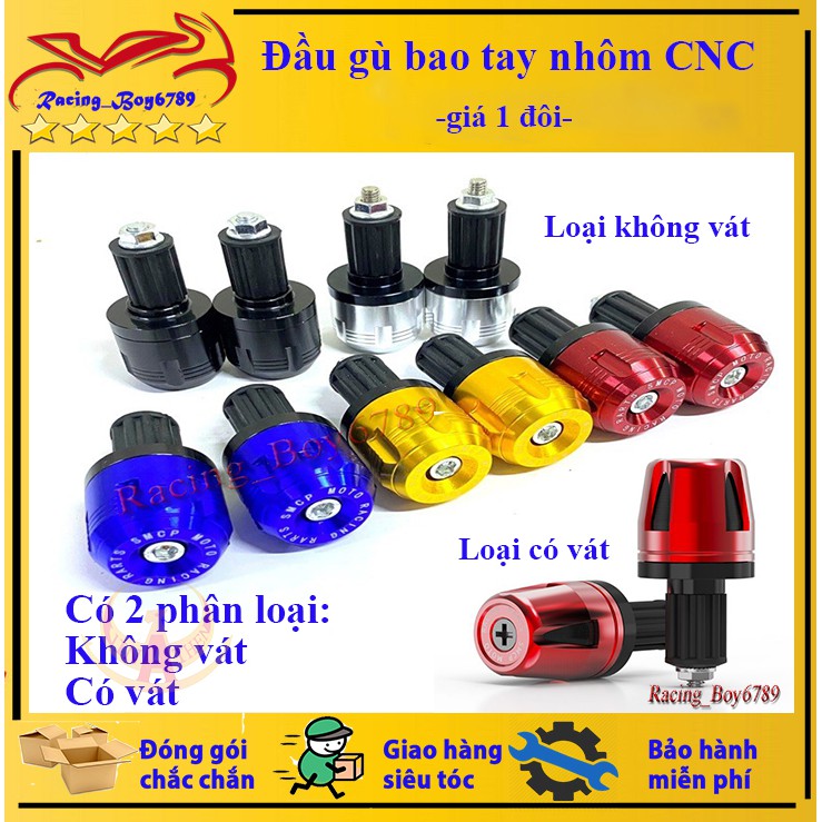 [Giá 1 đôi] Đầu gù bao tay xe máy nhôm CNC chắc chắn