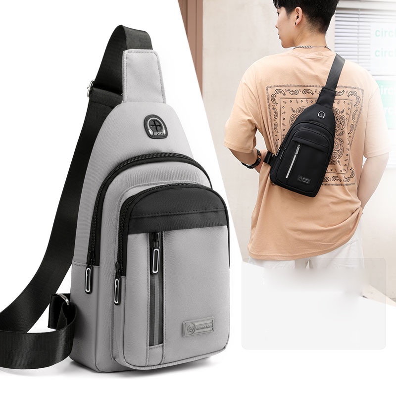 Túi đeo chéo vai vải bố phong cách mới sức chứa lớn đơn giản dễ phối đồ cho nam