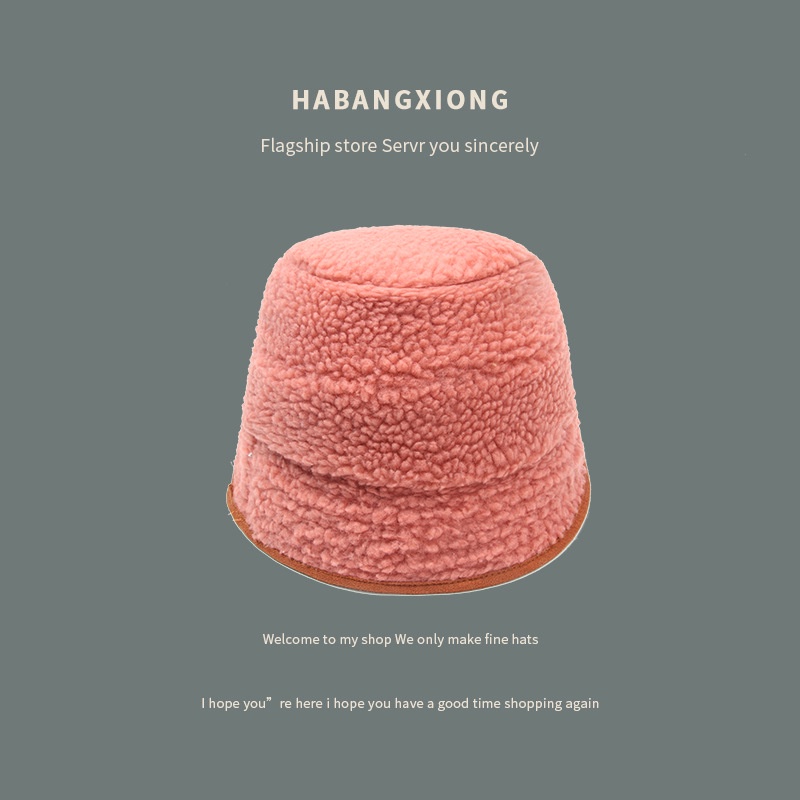 Mũ Bucket Lông Cừu Dày Dặn Ấm Áp Hợp Thời Trang