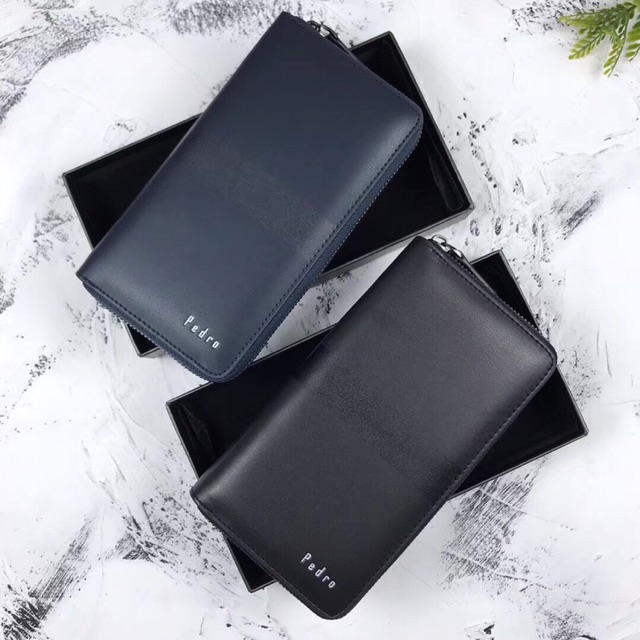 Ví cầm tay sọc dài dây kéo