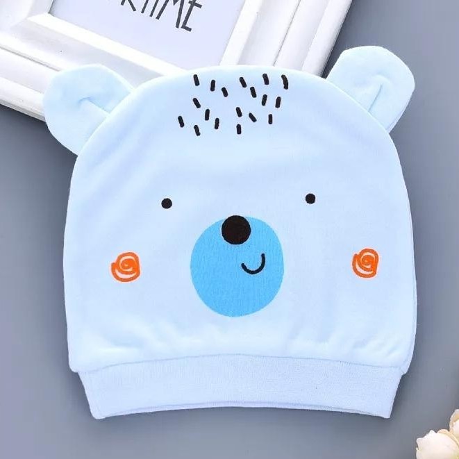 Mũ/Nón 100% Cotton Siêu Mềm Cho Bé Sơ Sinh Đến 4 Tháng Hình Tai Gấu Dễ Thương.