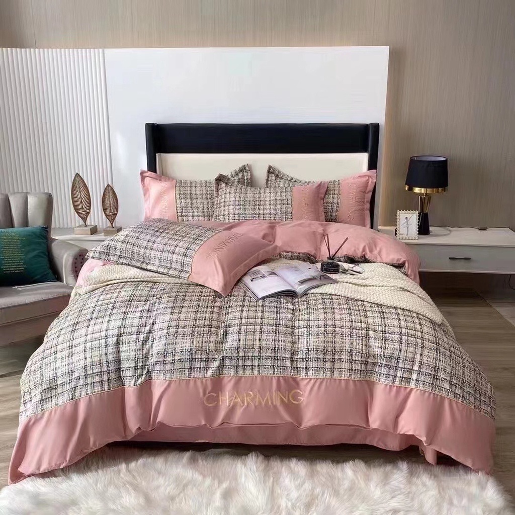 Bộ chăn ga gối Cotton- chất liệu cotton đũi đũi charming đũi mềm mại thoáng mát mùa hè phong cách hiện đại mới nhât
