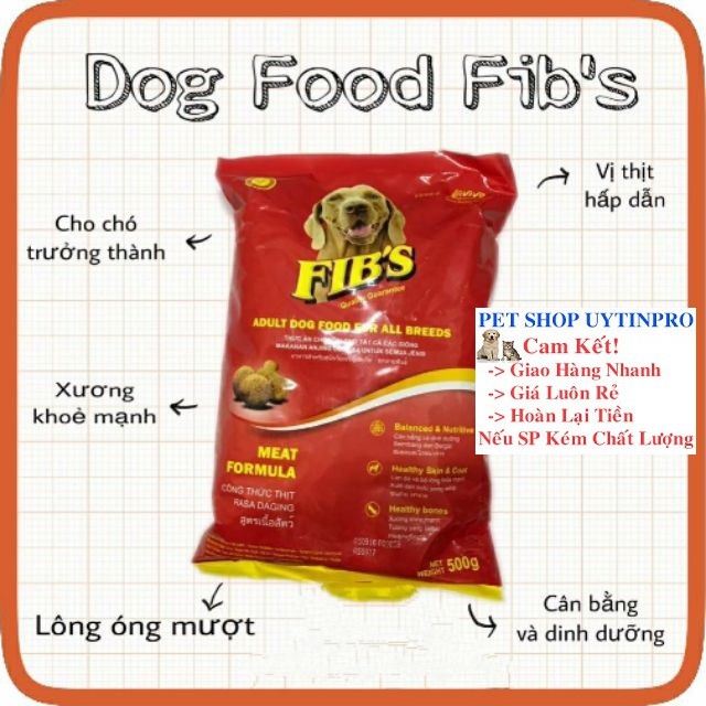 THỨC ĂN CHO CHÓ LỚN Fib's Dạng Hạt Gói 400g - Lida Pet Shop