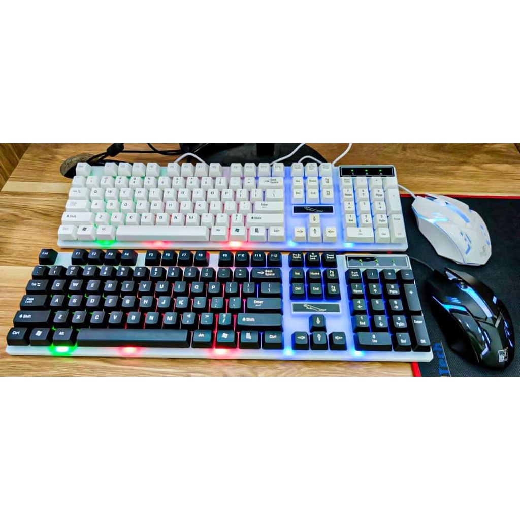 Bộ bàn phím gaming có chuột, đèn lung linh tiện dụng kèm chuột máy tính sịn, có dây chống ồn chắc chắn bền