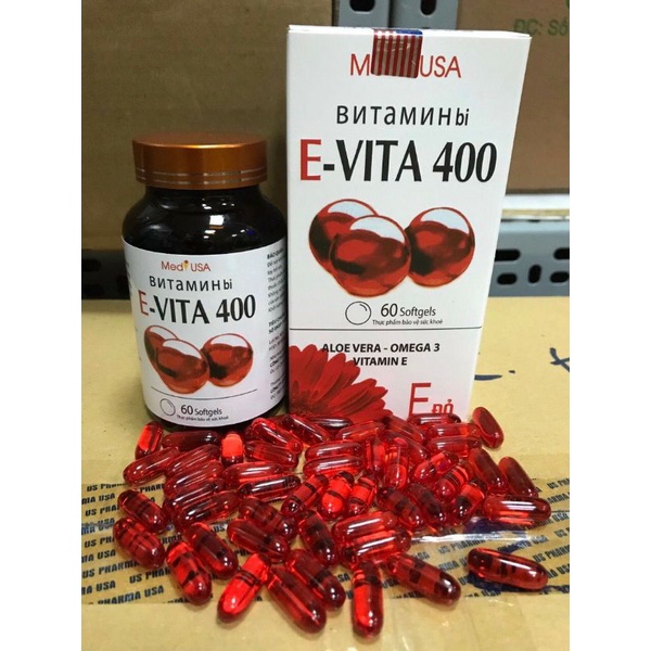 《hộp 60v》Evita 400 dưỡng da, làm đẹp, chống lão hóa, giảm nám, sạm da, bổ sung Vitamin E
