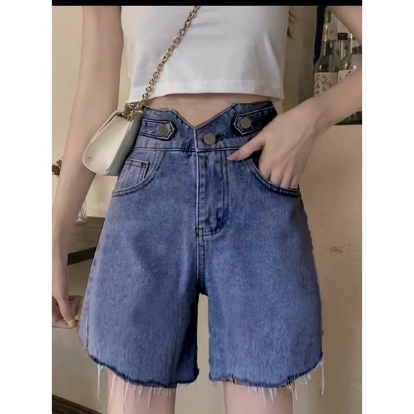Quần Short Ngố Jean Nữ Trơn Size Đại Lưng Cao Kiểu Từ 40kg đến 80kg Hàng VNXK Bigsize MS32