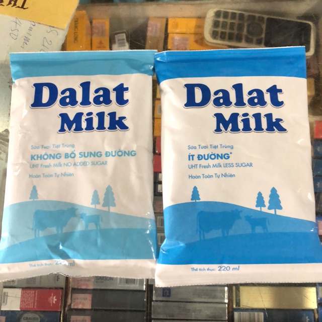 Sữa Tươi Tiệt Trùng Dalat Milk Túi 220ml