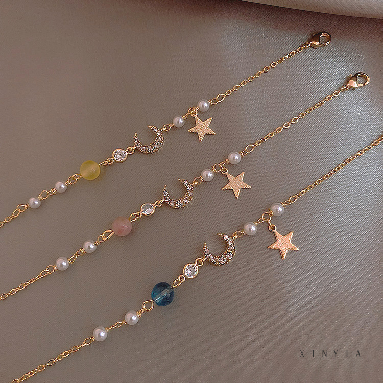 Vòng tay mặt hình trăng sao phong cách Hàn Quốc trẻ trung cho nữ