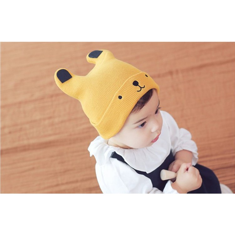 nón len hai sừng ấm áp cho bé