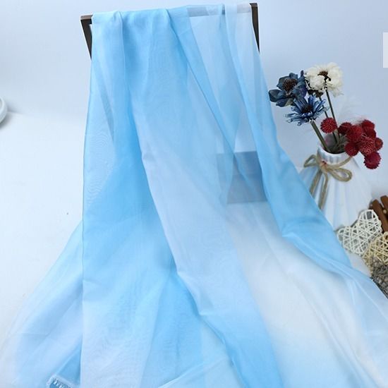 Hàng Có Sẵn Vải Voan Lụa Chiffon Màu Gradient Chuyển Đổi Màu Sắc Phong Cách Trung Hoa Dùng May Trang Phục Truyền Thống