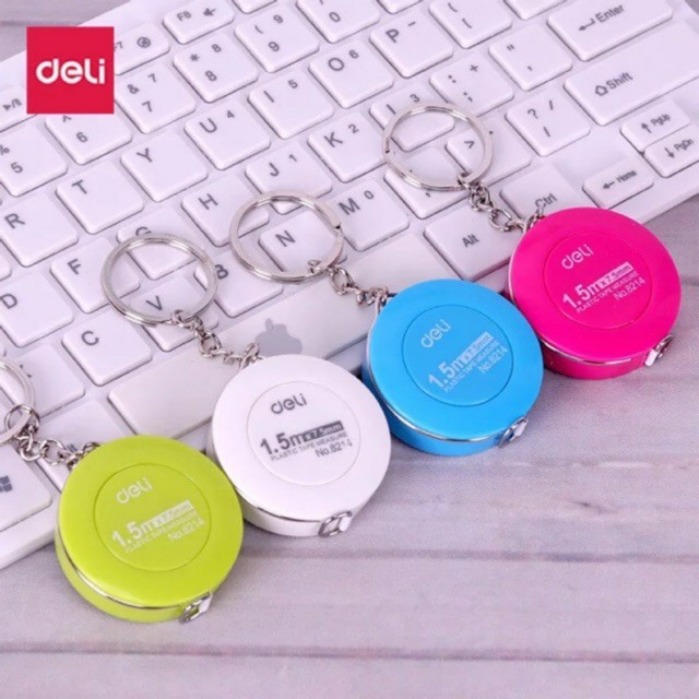 Thước dây  mini Deli, dụng cụ đo may vá cuộn tự động 2022