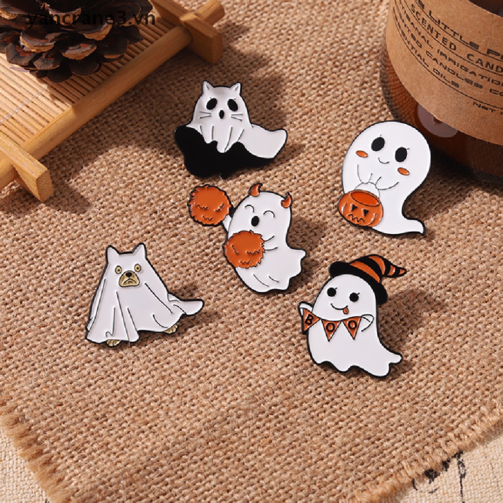 Ghim Cài Áo Ba Lô / Ba Lô Tráng Men Họa Tiết Hoạt Hình Ma Bí Ngô Phong Cách Punk Halloween Dễ Thương Thích Hợp Làm Quà Tặng Cho Bạn Bè {yancrane3.vn}