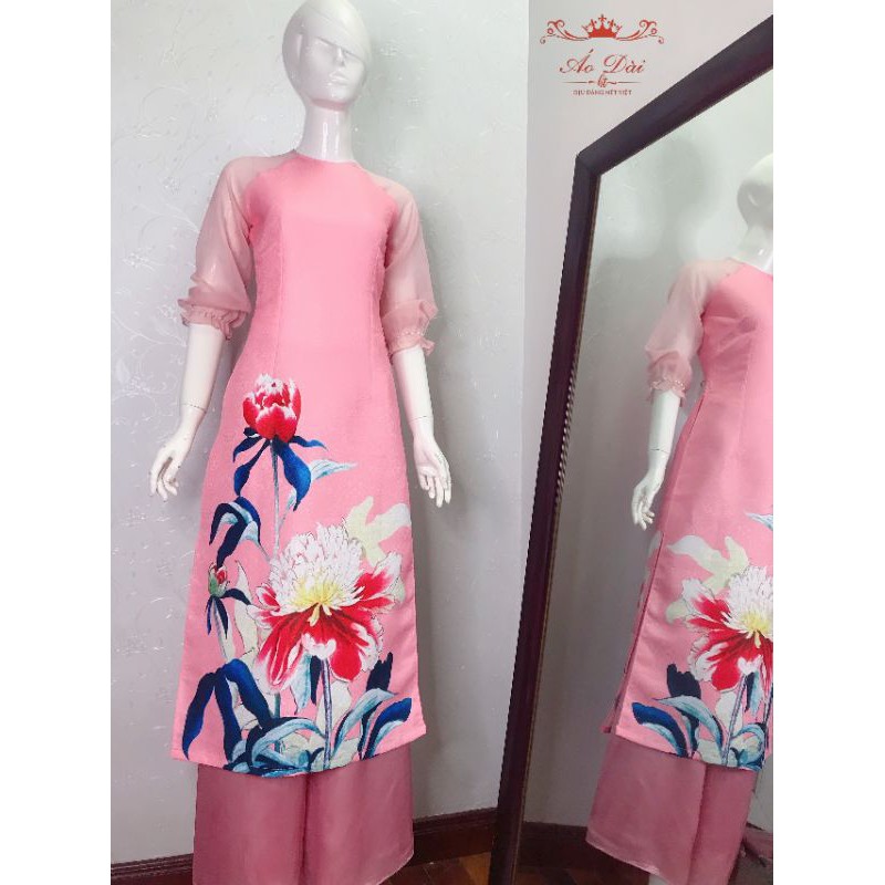 ÁO DÀI NHUNG KẾT HOA CAO CẤP⚡HÀNG ĐẸP - GIÁ RẺ⚡SP Y HÌNH