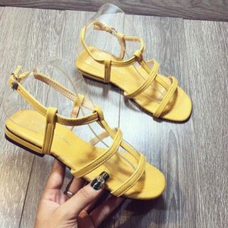 Xăng đan quai rọ mảnh gót thấp so hot