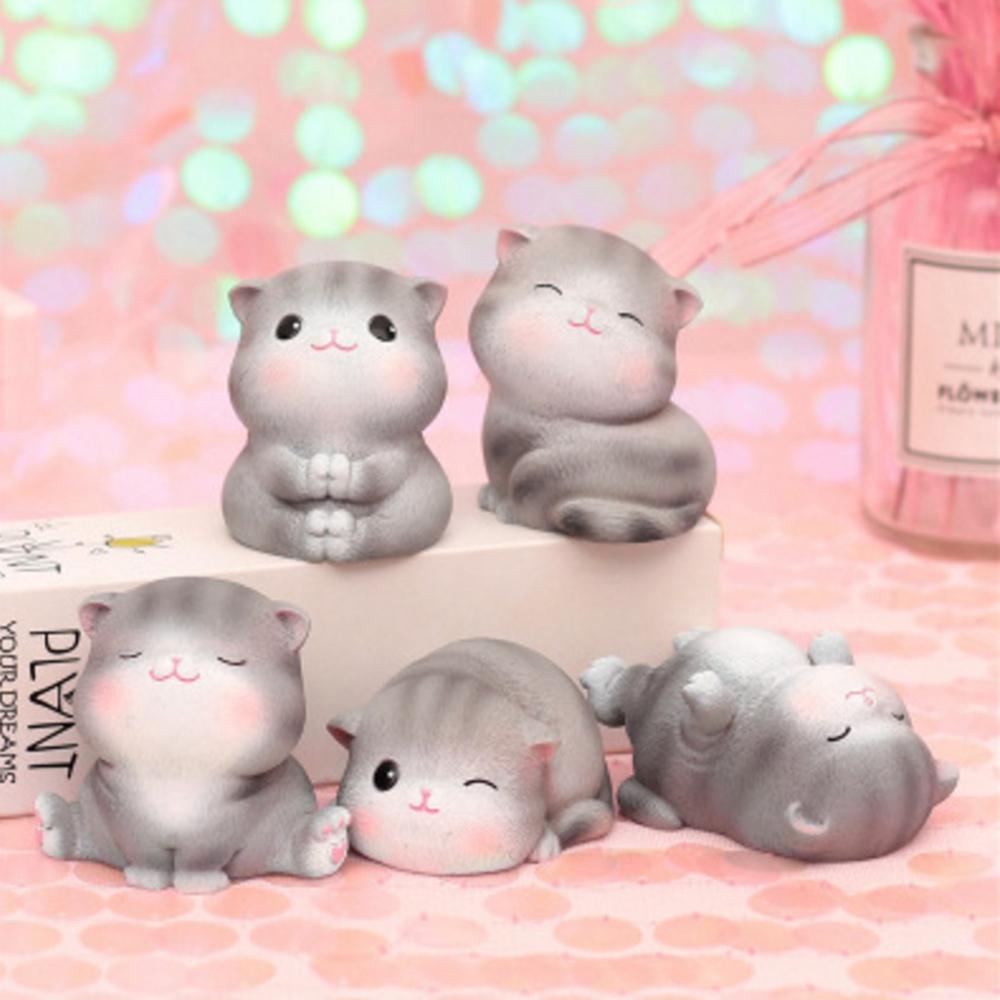 Mô Hình Chú Mèo Bằng Nhựa Resin Thủ Công Trang Trí Tiểu Cảnh Làm Quà Sinh Nhật Cho Bé