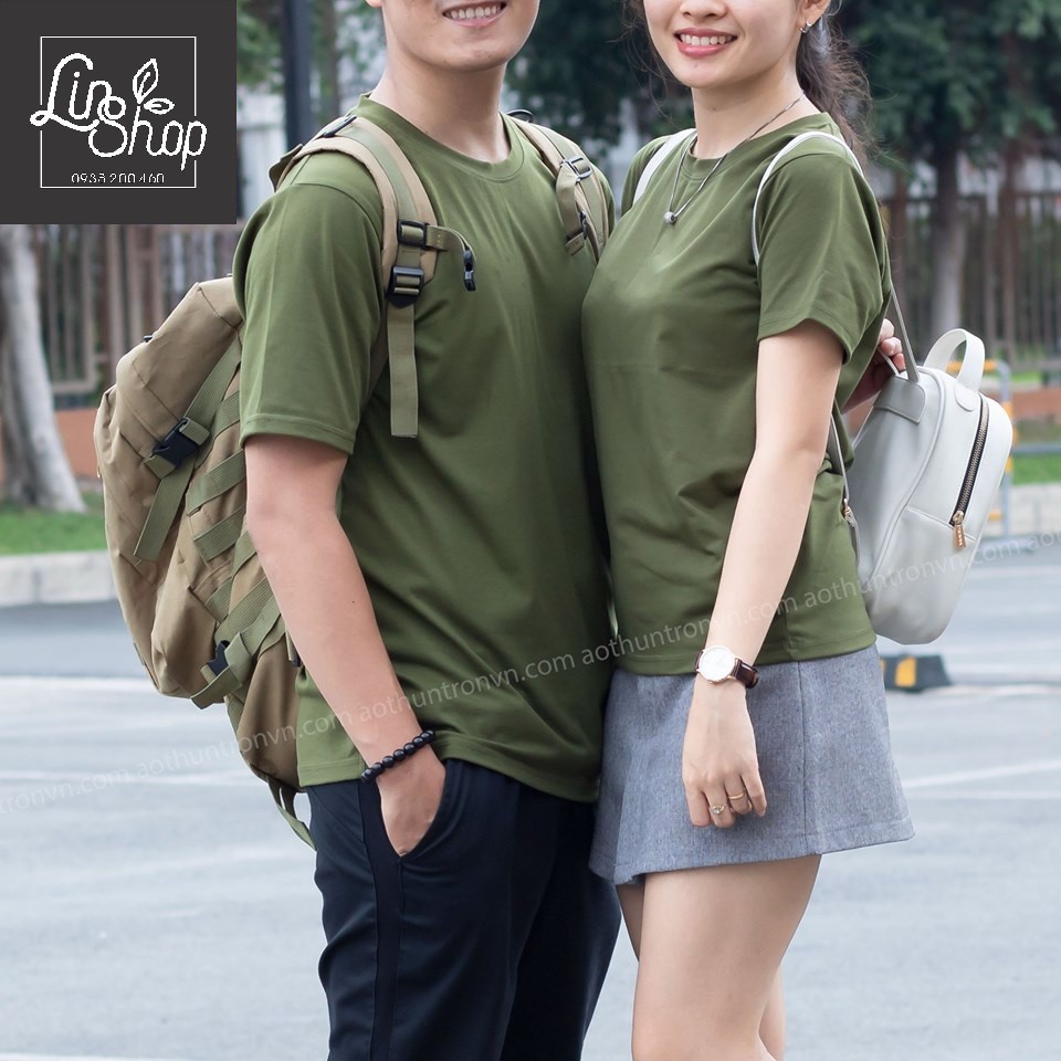 ÁO THUN UNISEX CAO CẤP AGE2X - XANH LÍNH 15 - ÁO THUN AGE2X
