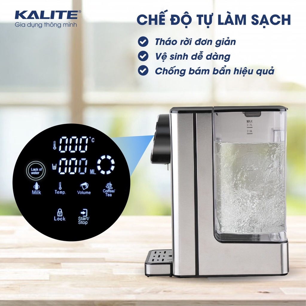 Bình Thuỷ Điện KALITE KL-888 Châu Âu Cao Cấp Dung Tích 2,7L, Lọc Nước Ro - Hàng Chính Hãng