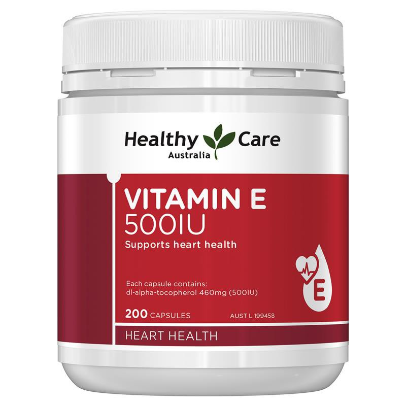 Viên uống bổ sung Vitamin E Healthy Care 500IU 200 viên của Úc