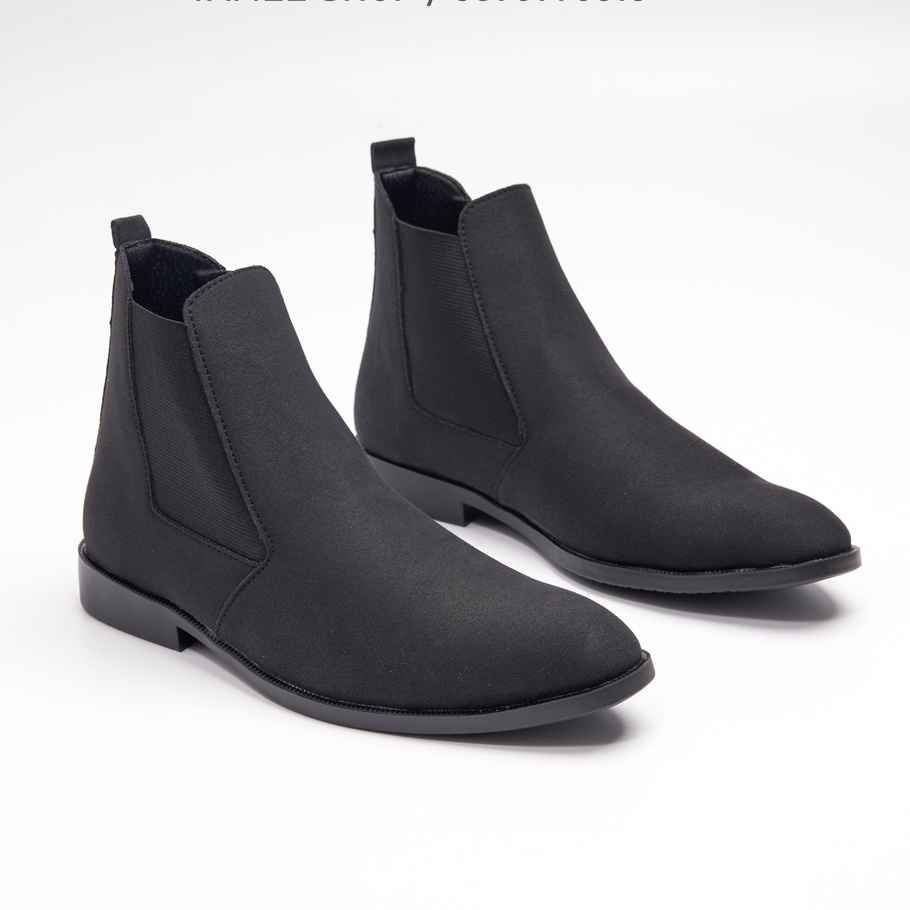 Giày Chelsea boots nam da lộn, cổ chun, đế khâu chắc chắn