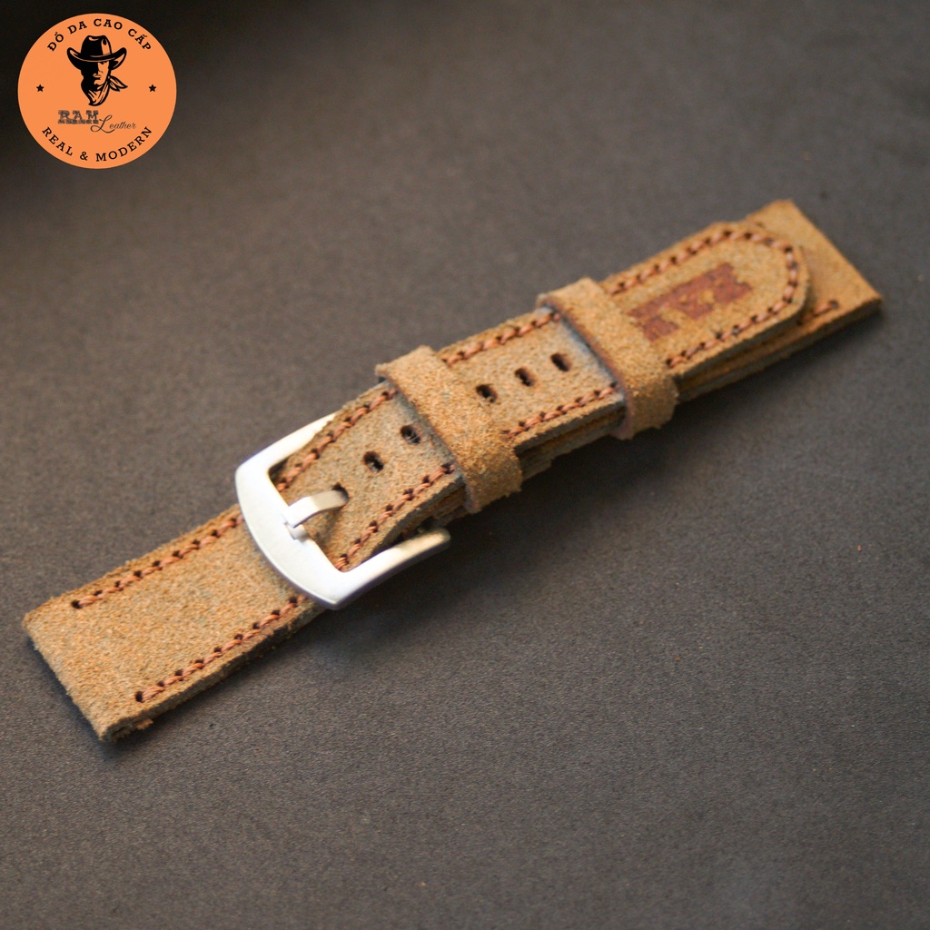 Dây đồng hồ da bò màu nâu xanh - RAM Leather Classic 1960 Bền Đẹp