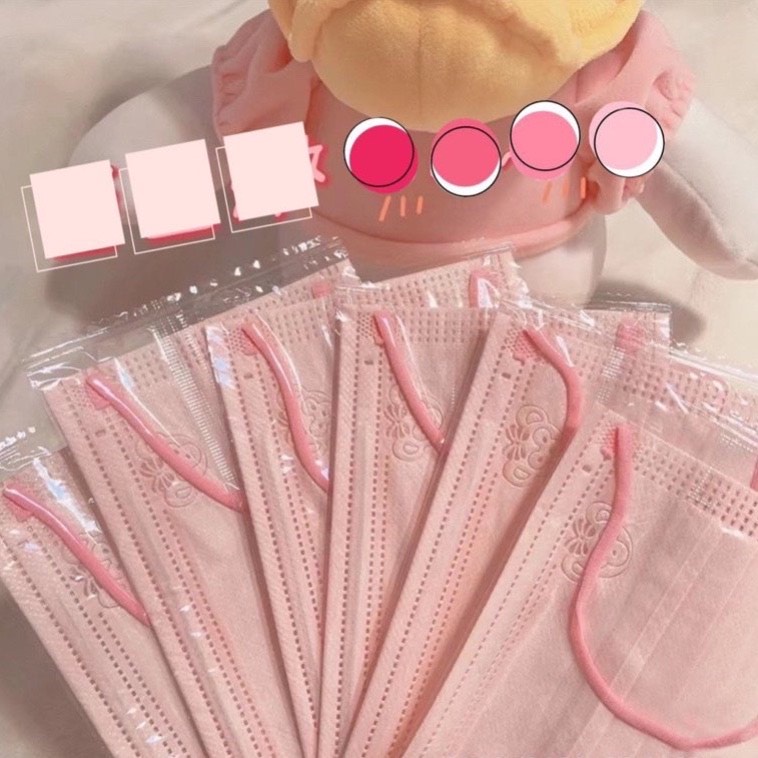 ✅ [ 50 Cái ] Khẩu Trang Hồng Hình Chú Khỉ Dễ Thương ?