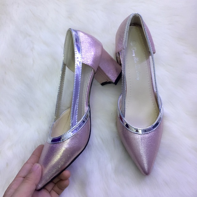 Gót vuông ánh nhũ ( size 36