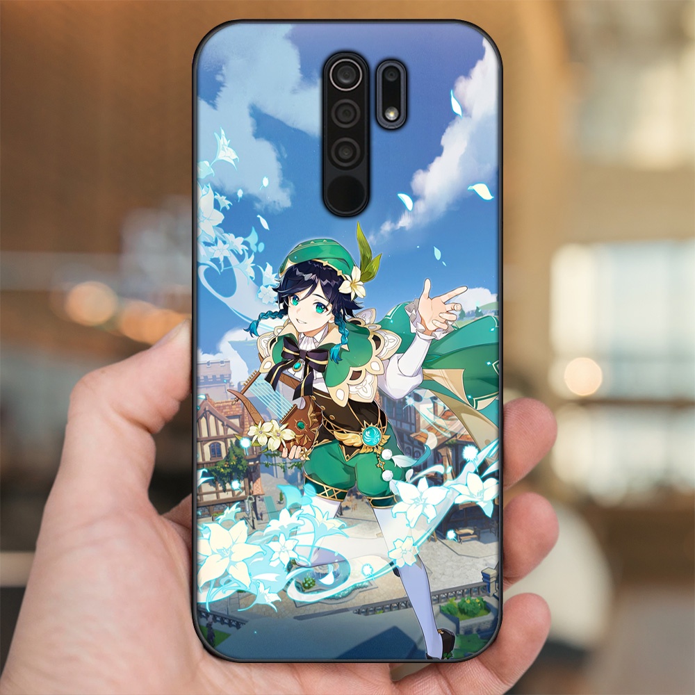 Ốp lưng Xiaomi Redmi 9 viền đen in hình Venti Genshin Impact