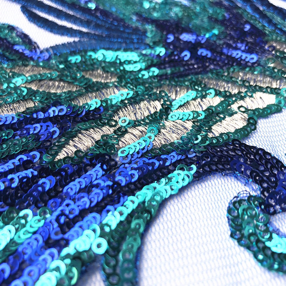 Miếng Vá Thêu Hình Hoa Lông Vũ Đính Kim Sa Lấp Lánh Trang Trí Quần Jean / Túi Xách / Váy Cưới diy