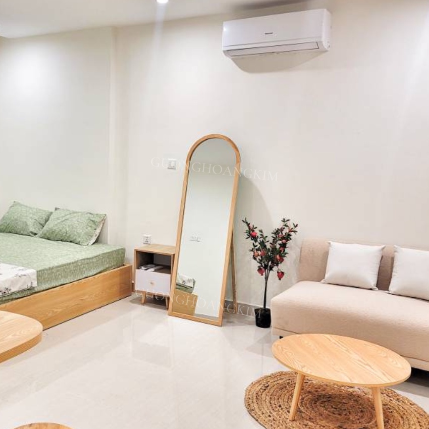 Gương toàn thân khung gỗ có chân di động dựa tường treo tường giá rẻ kích thước 50x160, 60x170 cm - guonghoangkim mirror