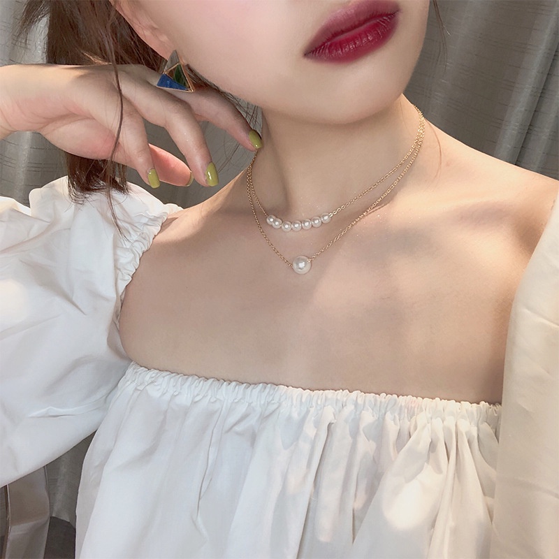 Vòng cổ ngọc trai phong cách thời trang Hàn Quốc