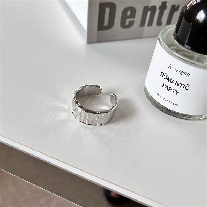 Nhẫn Hở Đính Đá Zircon Trắng Trong Suốt Phong Cách Vintage