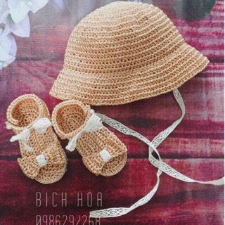 Set giày mũ ajuma cho bé