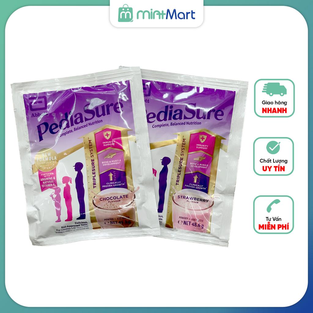 Sữa PediaSure Úc dạng gói hàng chính hãng nội địa Úc 48,6g. Combo Sữa PediaSure túi đủ vị vani, vị socola, vị dâu
