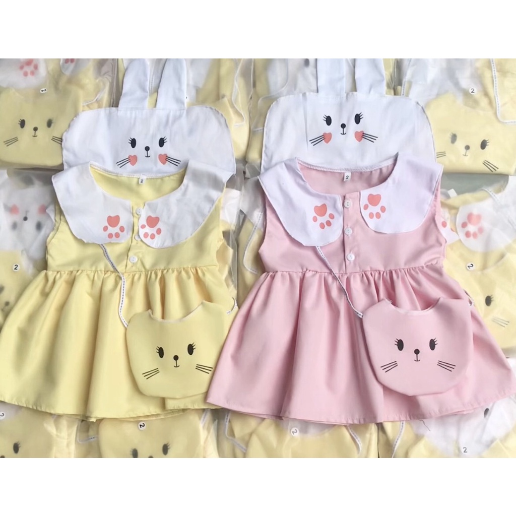 Váy Mèo xinh kèm túi điệu cho bé 8-18kg