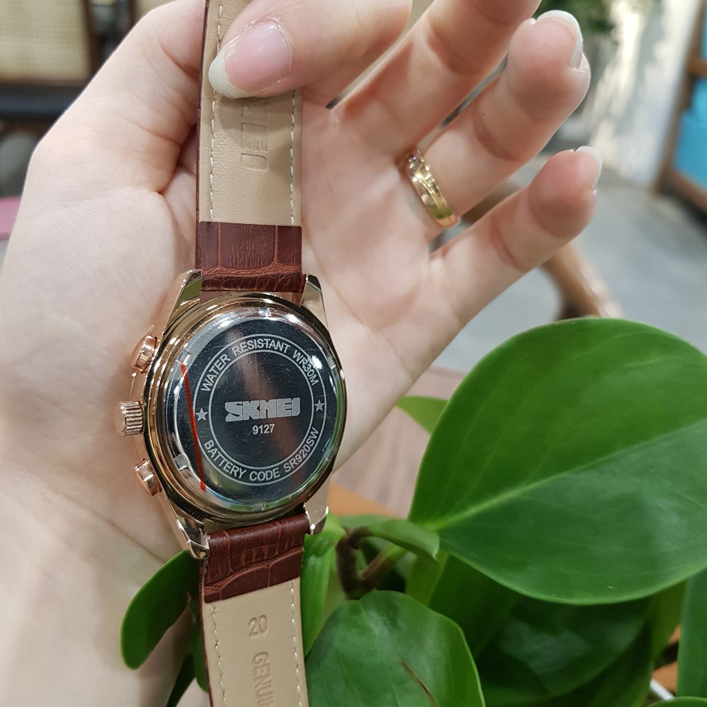ĐỒNG HỒ NAM SKMEI DÂY DA CHẠY FULL 6 KIM PHONG CÁCH NAM TÍNH LỊCH LÃM