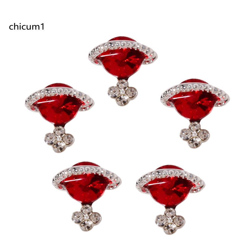 [Hàng mới về] Set 5 phụ kiện trang trí móng tay bằng hợp kim hình hành tinh 3D lấp lánh cho nữ