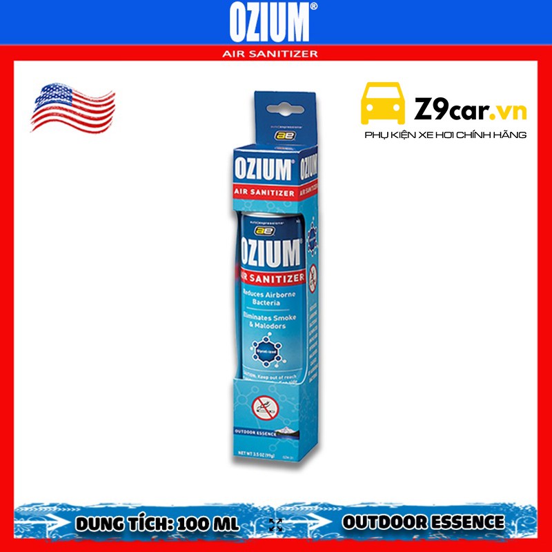 Chai xịt khử mùi diệt khuẩn Ozium USA Air Sanitizer Spray 100ml - Dùng trên xe ô tô và trong phòng ngủ, phòng khách