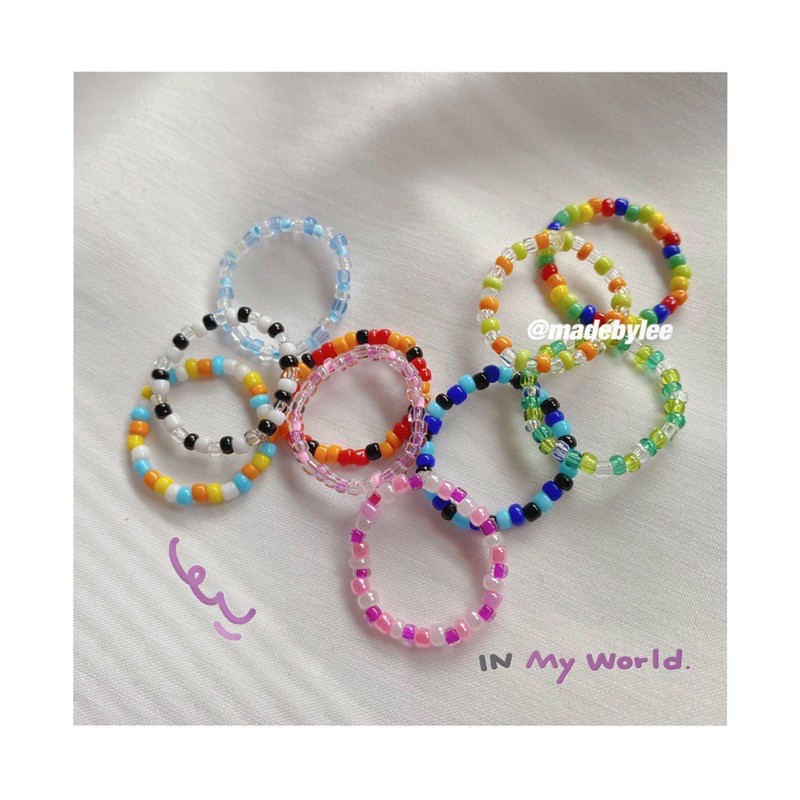 Nhẫn hạt cườm nhiều màu Nhẫn handmade Beadring MADEBYLEE