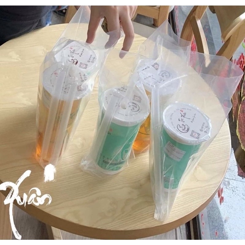 Túi 1 ly, 2 ly đựng trà sữa. Túi PE cao cấp