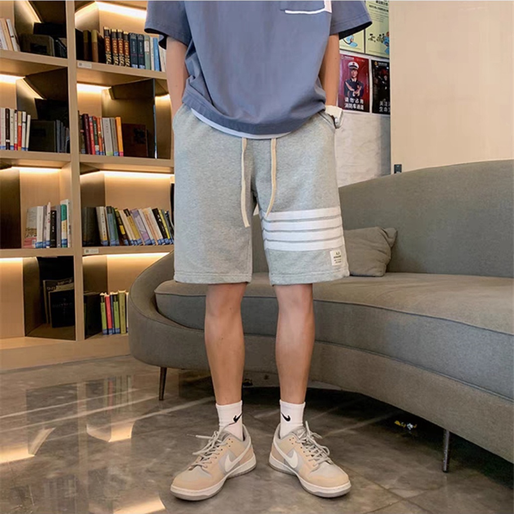 Quần Shorts Nam Basic Dáng Suông Phối Sọc Đơn Giản Lưng Thun Co Giãn Thời Trang ZENKODLMEN SHORTS NAM 9000016