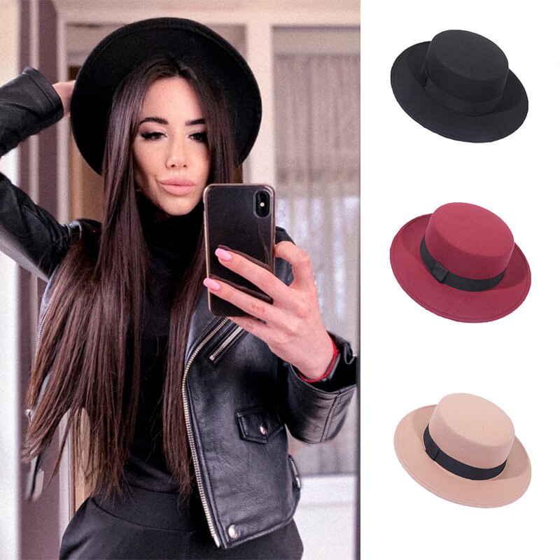 Mũ Fedora Vải Len Thời Trang Vintage Cho Nữ