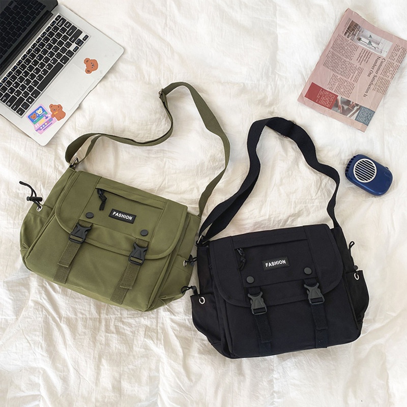 Túi Đeo Chéo Vai Unisex Bằng Nylon Phong Cách Retro