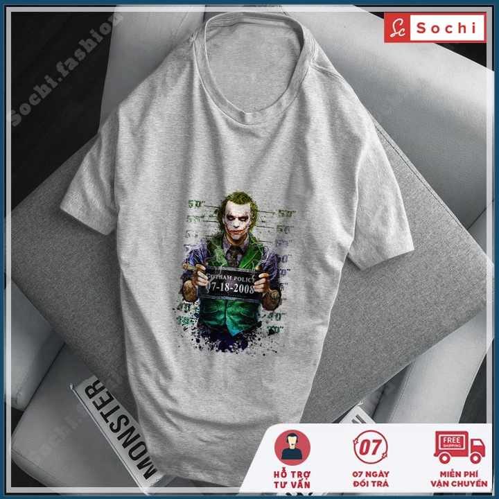 Áo thun nam tay ngắn cổ tròn, áo phông cotton nam unisex in Joker mã CZ04