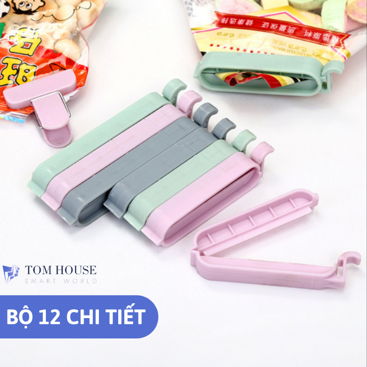 Một Bộ Kẹp Khóa Miệng Túi 12 Chi Tiết Loại Nhỏ Đến Lớn Nhỏ Xinh Nhiều Màu Sắc