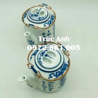 Ấm tích vẽ Trúc Lâm men LAM cao cấp  ( hàng kỹ )