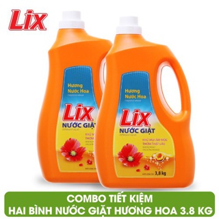 2 CAN NƯỚC GIẶT LIX 3.6KG HƯƠNG NƯỚC HOA