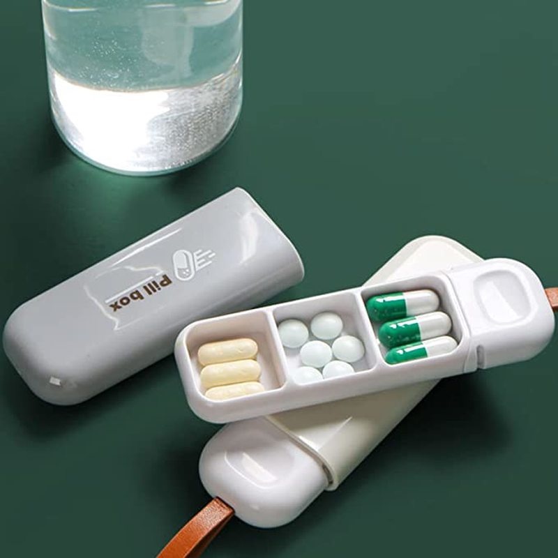 1 Hộp Đựng Thuốc 3 Ngăn Chống Thấm Nước Có Tay Cầm Tiện Dụng Mang Theo Du Lịch