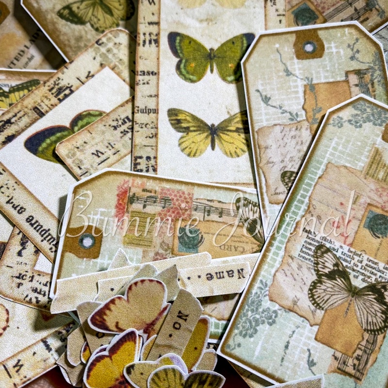 SET 119 Sticker mix phong cách vintage cổ xưa nhiều kiểu dáng